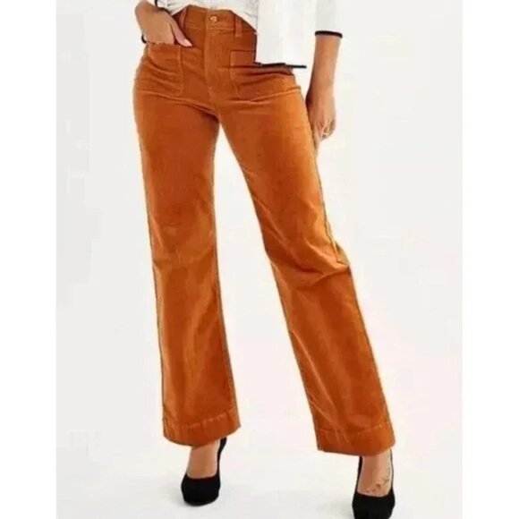 Draper James Wide Leg Corduroy Pant with Patch Pockets 8 - Picture 1 of 16